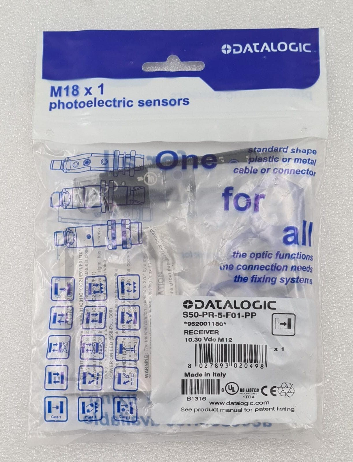 [LOT OF 11] NEW- DATALOGIC M18x1 S50-PR-5-F01-PP Proximity Photoelectric Sensor