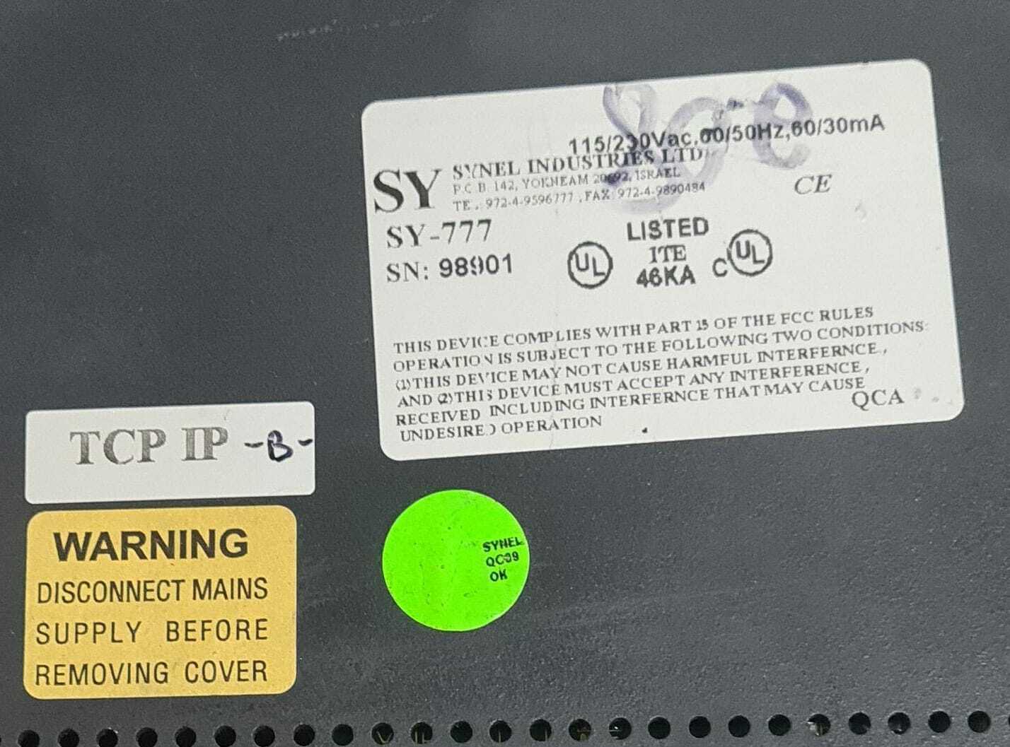SYNEL SY-777 TCP IP Industrial time data & collection terminal