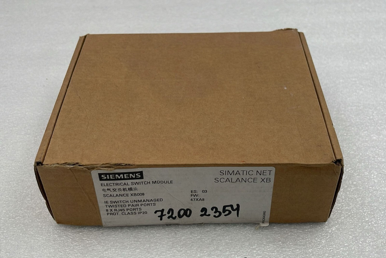 Siemens SIMATIC NET SCALANCE XB008 Enthernet Switch 6GK5 008-0BA00-1AB2 DC-24V