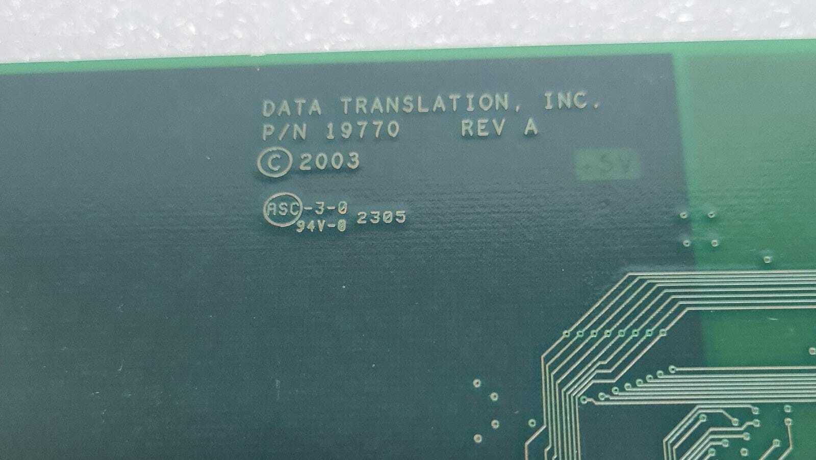DATA TRANSLATION 19770 Data Acquisition Card 19771 DT335-50 Board
