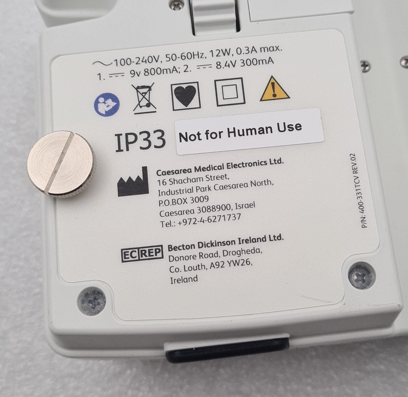 CME Caesarea BD BodyGuard Duo 2-Channel Vet Infusion PUMP 999-903BEN W/ Charger