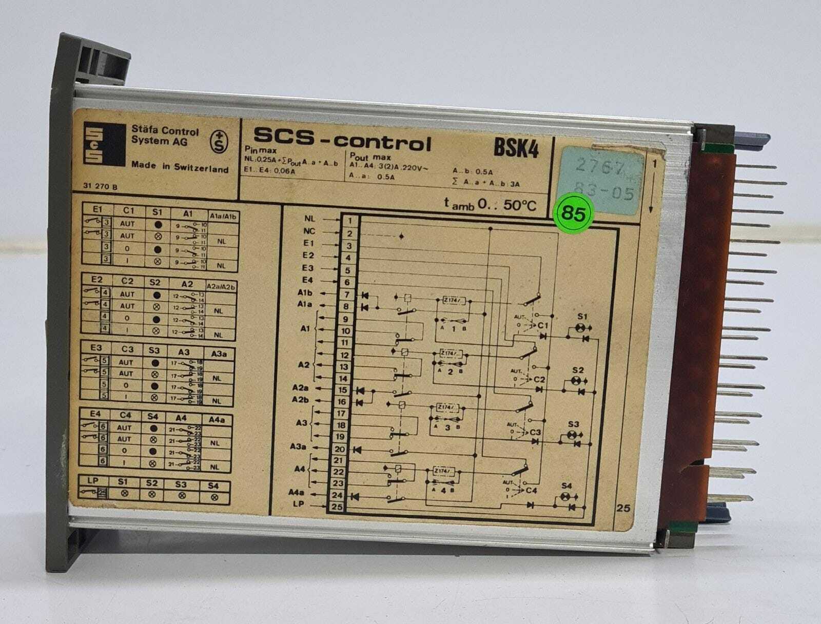 SCS-control Stafa Control System AG Board BSK4 - FOR PARTS