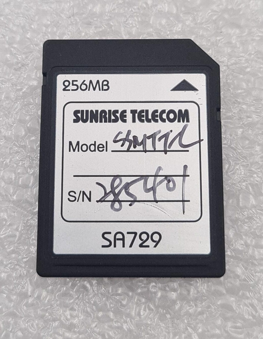 SUNRISE TELECOM SOFTWARE SA956 Media Adapter MMC to PCMCIA W/ SA729 256MB SD