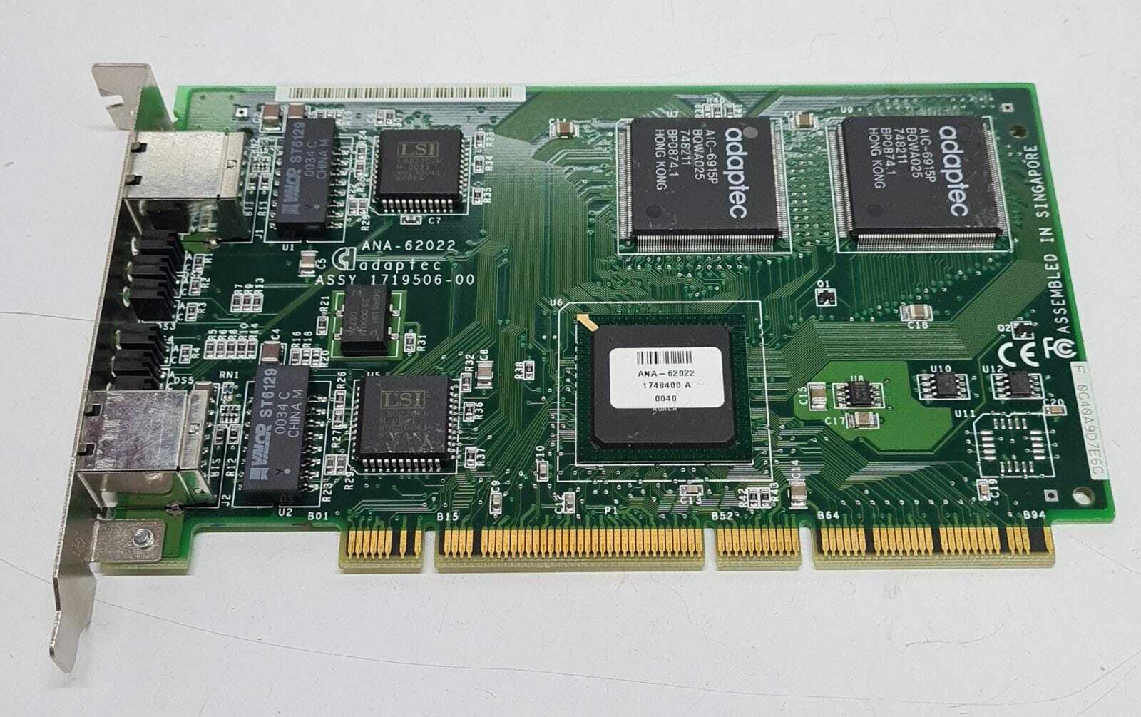 ADAPTEC ANA- 62022 Assy 1719506- 00 PCI Network Interface Card (NIC)