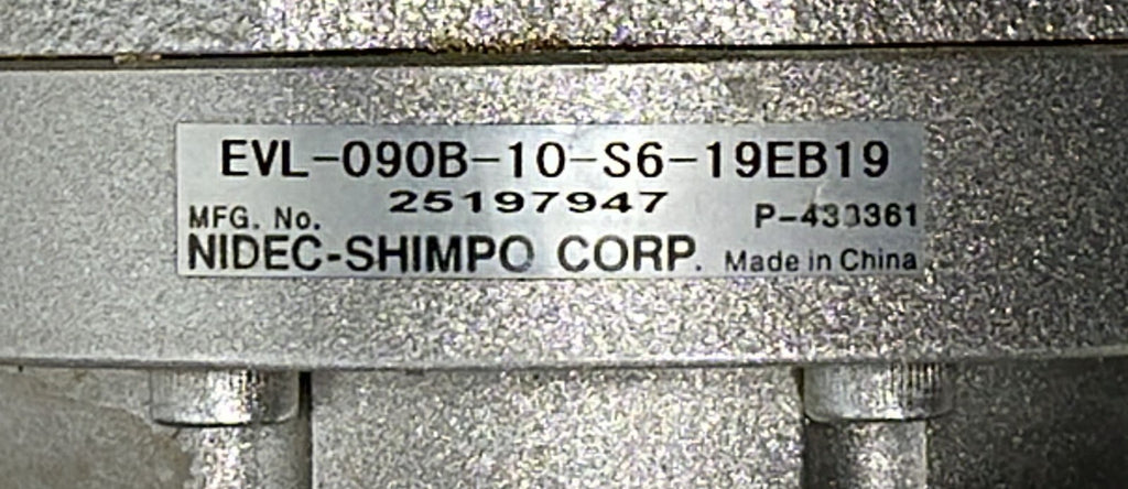 Nidec Servo Motor 095E3C600BBCAA100190-SNPP W/ EVL-090B-10-S6-19EB19
