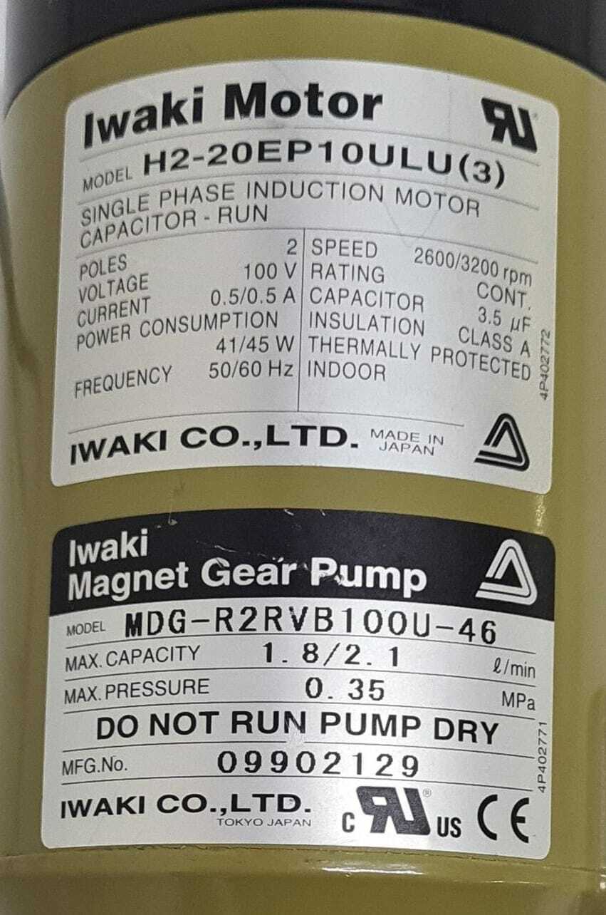 Iwaki Motor H2-20EP10ULU(3) Magnet Gear Pump MDG-R2RVB100U-46