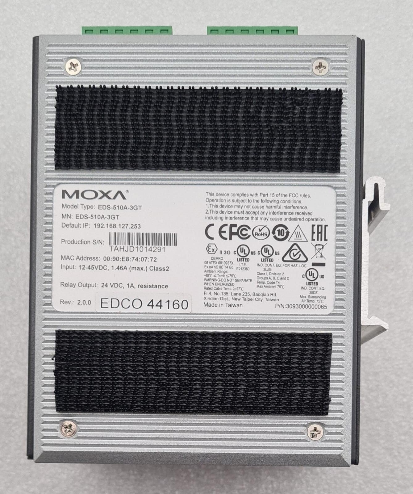 MOXA EDS-510A-3GT REV. 2.0.0 Ethernet Industrial Switch