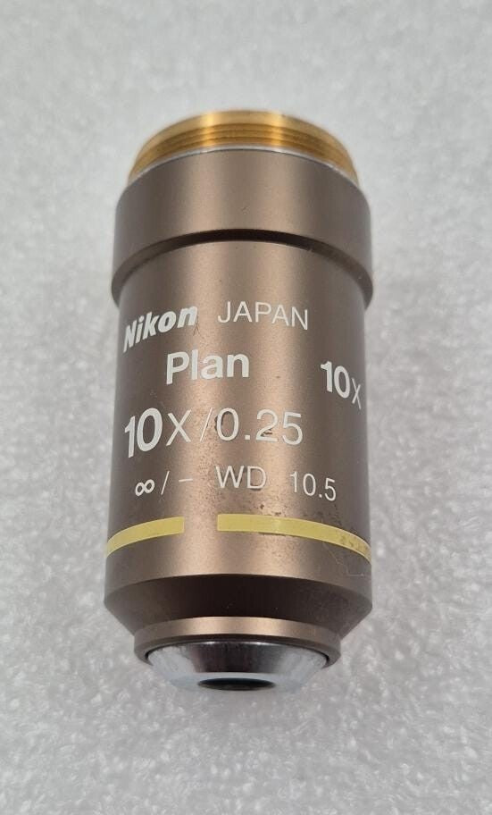Nikon Plan 10X/0.25 ∞/- WD 10.5 Microscope Objective Lens 10X