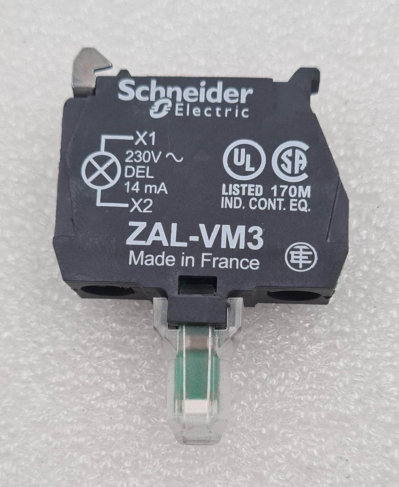[LOT OF 7] Schneider Electric ZAL-VM3 CONTACT BLOCK Green Light Lamp