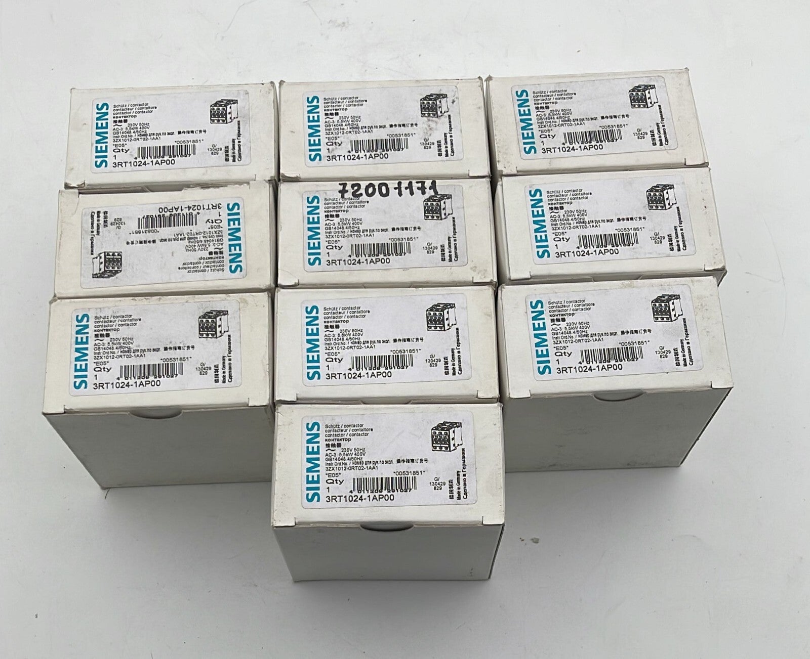 [LOT OF 10] **NEW** Siemens 3RT1024-1AP00 Auxiliary contactor 230V 50Hz