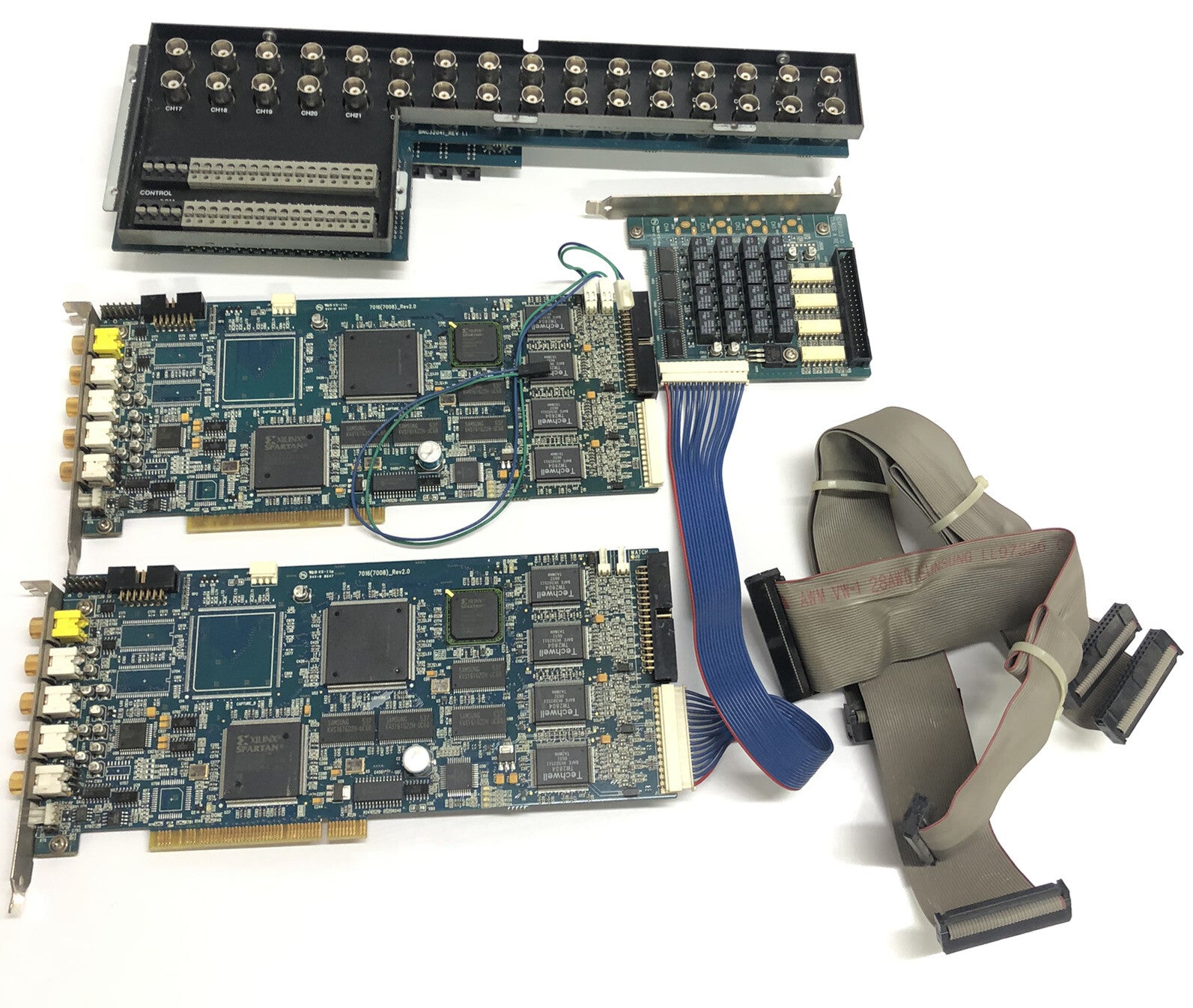 2x Xilinx Spartan XC2S150E Video Controller CCTV Capture Card 7016 (7008)_Rev2.0