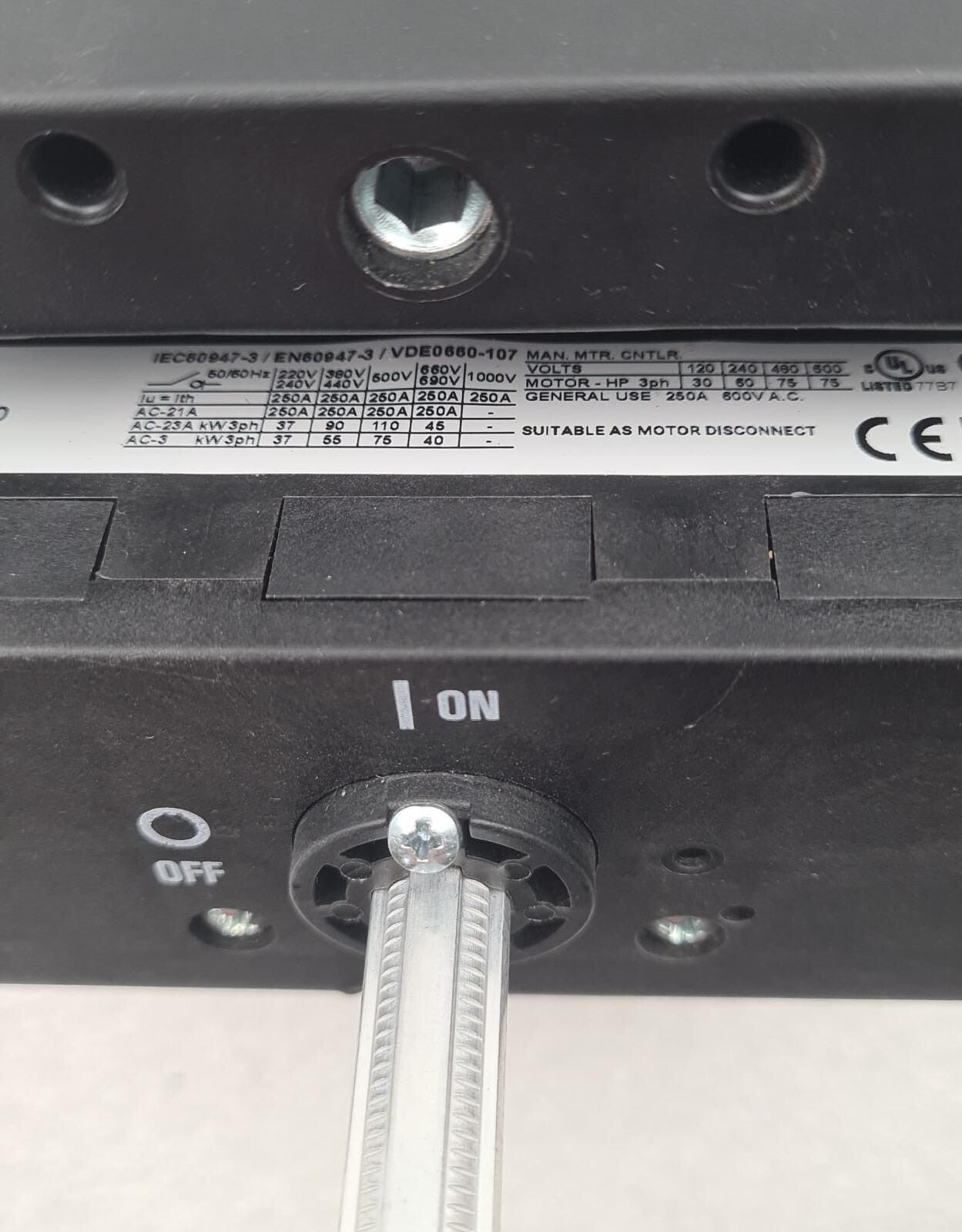 Eaton P5-250 P5-250/V/SVB Main Rotary Safety Switch Isolating Load Isolating