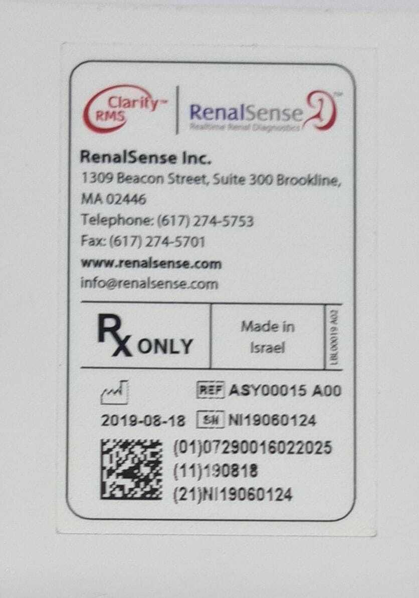 RenalSense Clarity RMS LBL00032 A00 Medical Electronic Monitor