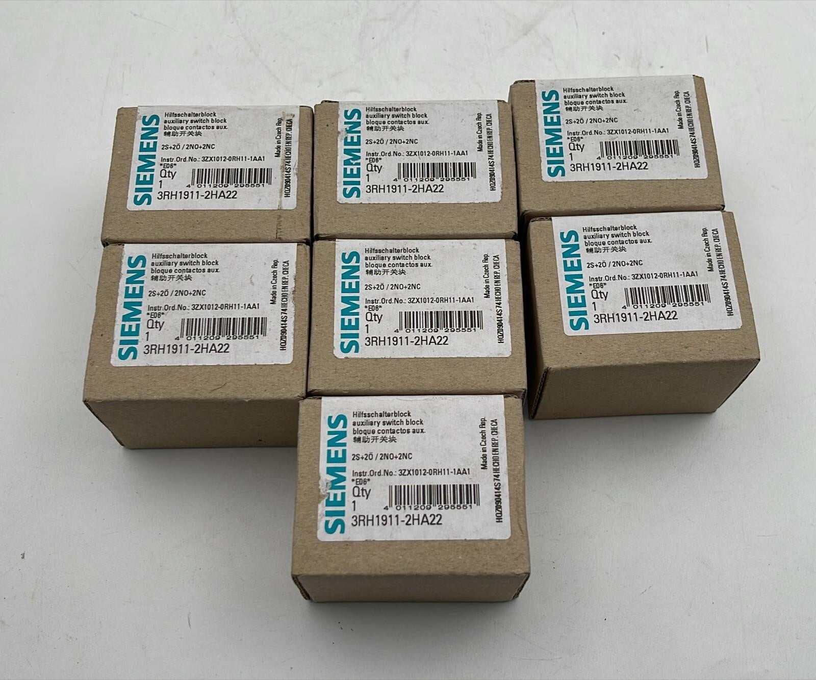 [LOT OF 7] Siemens 3RH1911-2HA22 Auxiliary switch block 2NO + 2NC