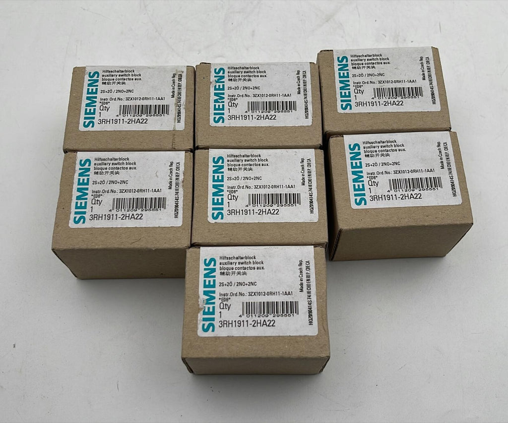 [LOT OF 7] Siemens 3RH1911-2HA22 Auxiliary switch block 2NO + 2NC