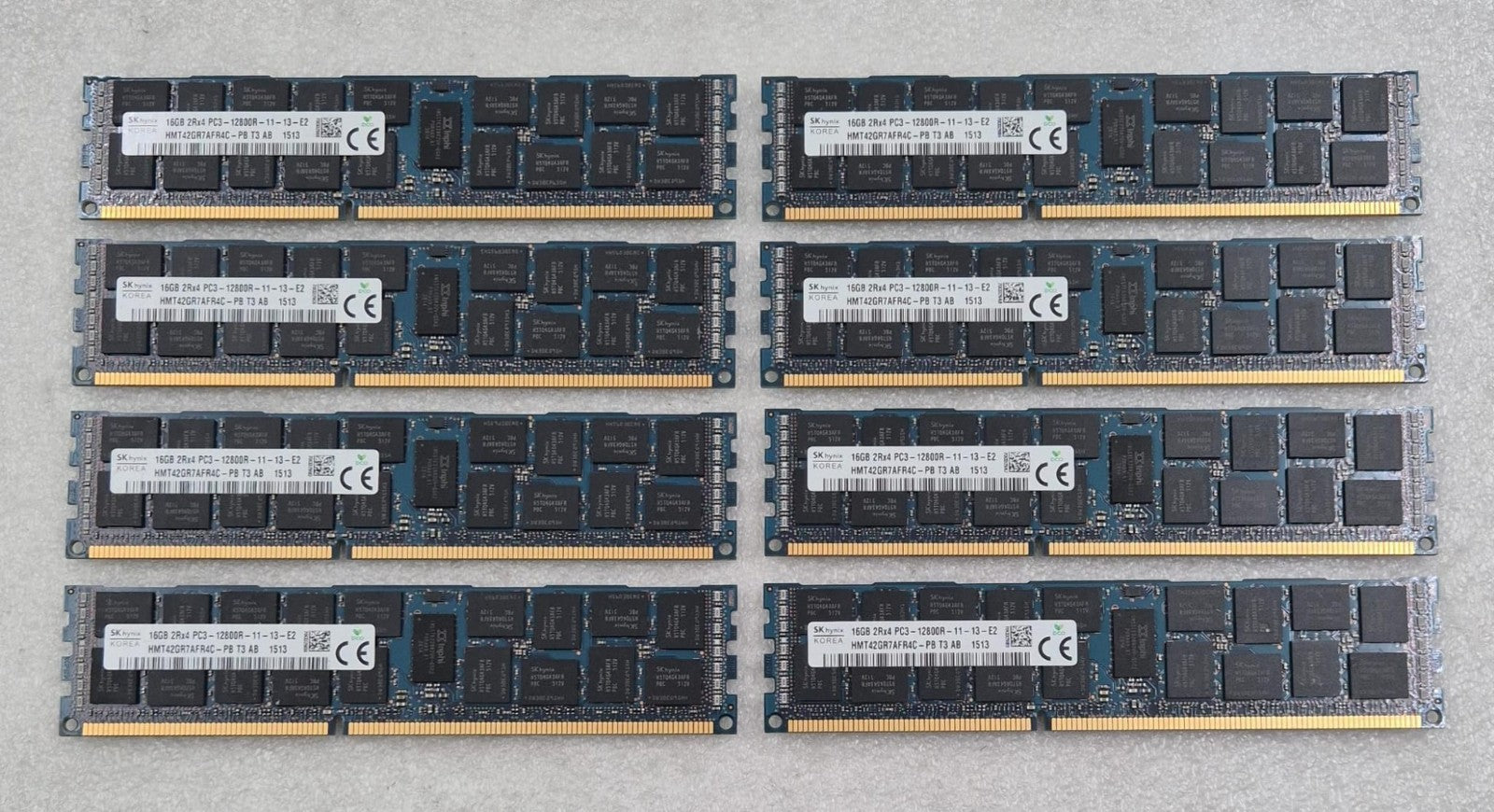 [LOT 8 PCS] SK Hynix 16GB 2Rx4 PC3-12800R HMT42GR7AFR4C-PB ECC SERVER MEMORY RAM