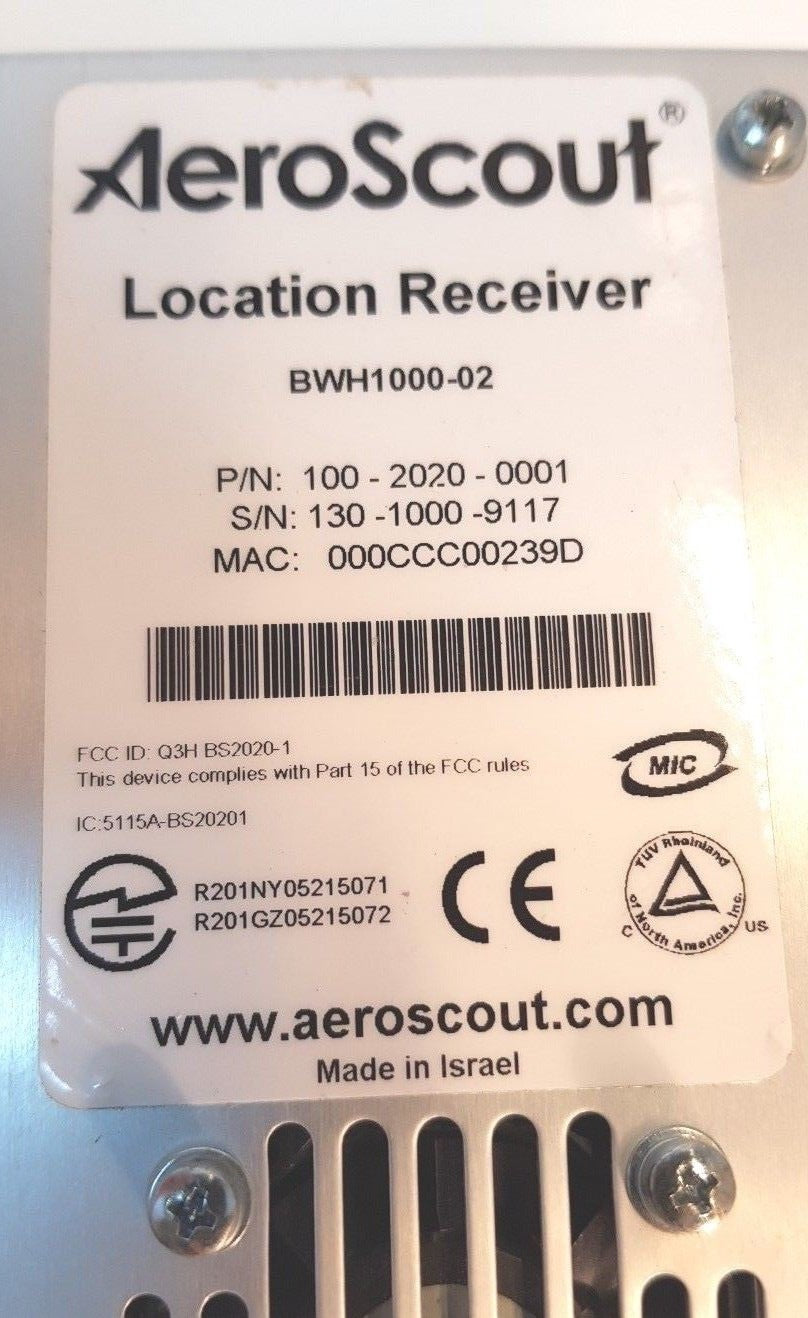 Aeroscout Location Receiver BWH1000-02 P/N 100-2020-0001