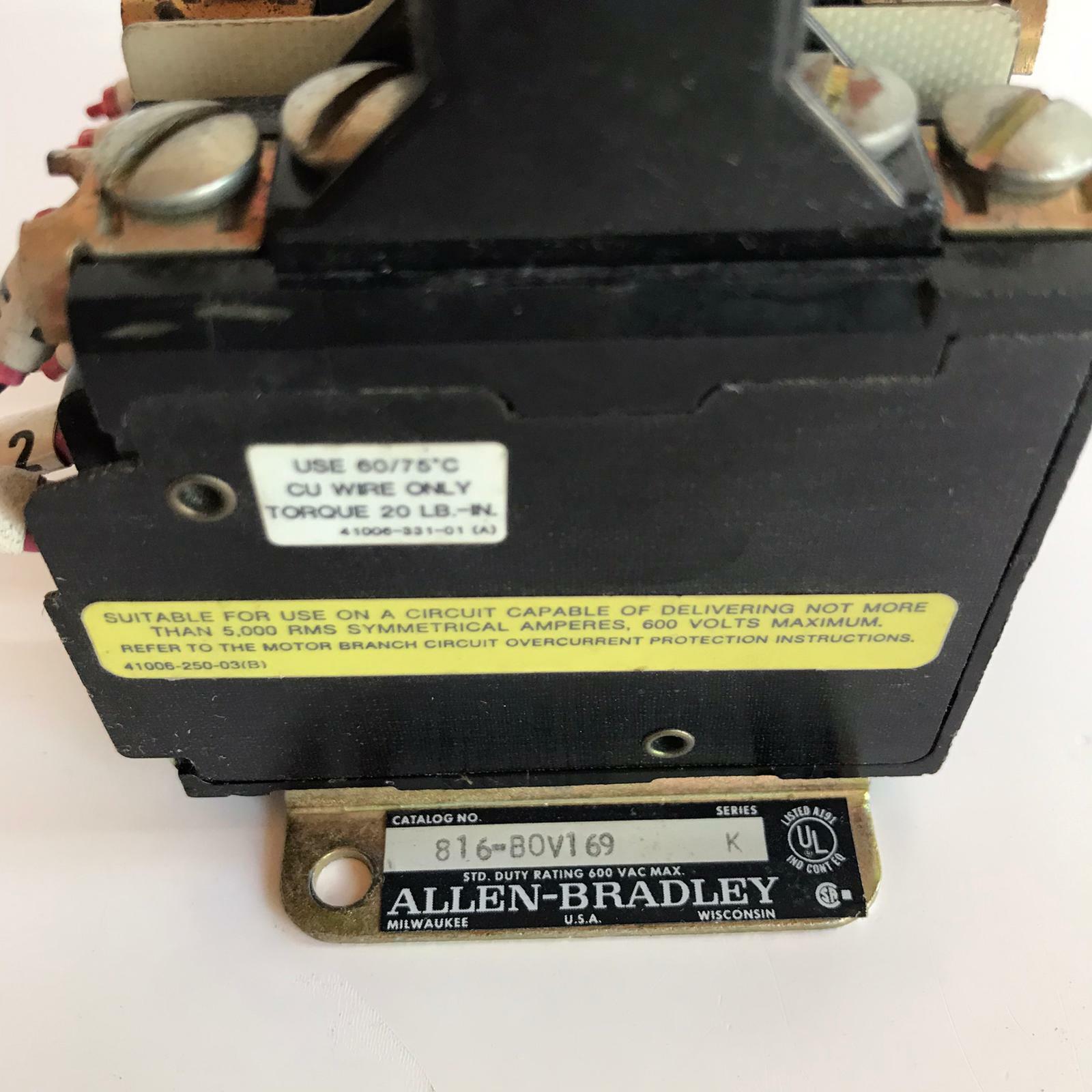 Allen-Bradley 816-B0V169 / 816-BOV169 Industrial Control System relay