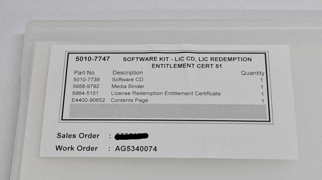 NEW - KEYSIGHT Technologies 5010-7747 SOFTWARE KIT W/ SW CD 5010-7739