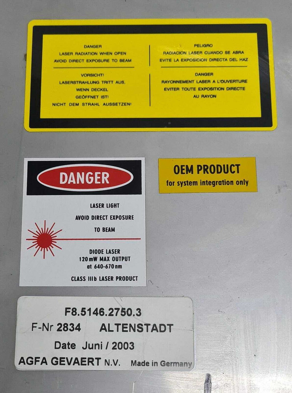 AGFA GEVAERT Optic Scan Unit F8.5146.2750.3 for CR 75