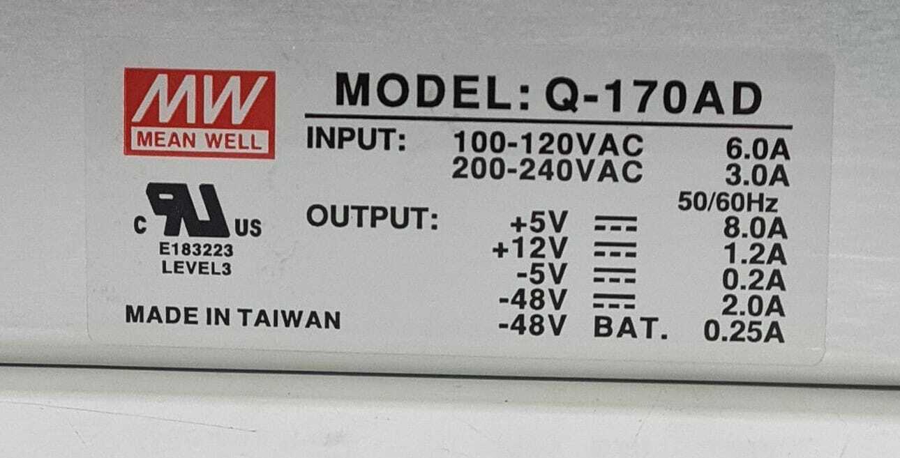 Mean Well MW Q-170AD Tadiran Coral APSsl 72440952500 Power Supply 230 VAC 50Hz
