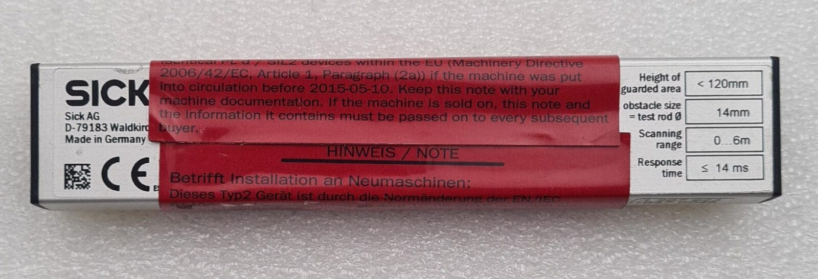 NEW - SICK miniTwin2 C2MT-01214BBC03BB0 1207923 Safety Light Curtain