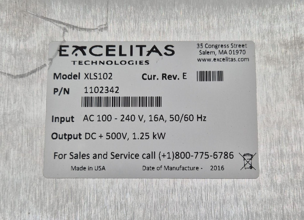 EXCELITAS Technologies XLS102 1102342 Rev E Power Supply 100-240V **AS-IS**