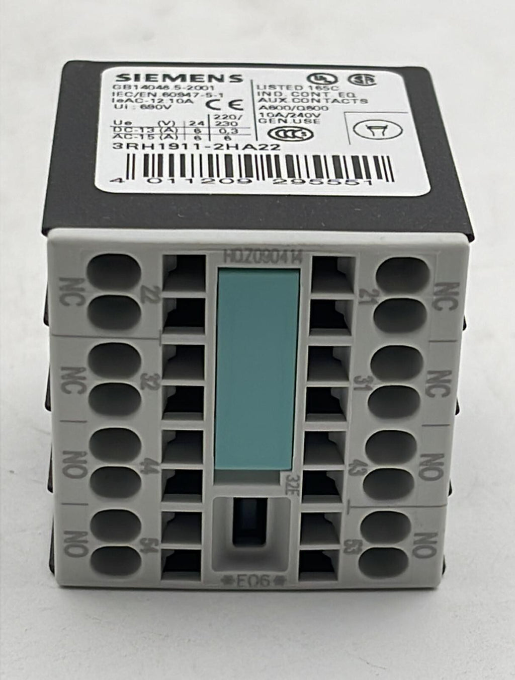 [LOT OF 7] Siemens 3RH1911-2HA22 Auxiliary switch block 2NO + 2NC