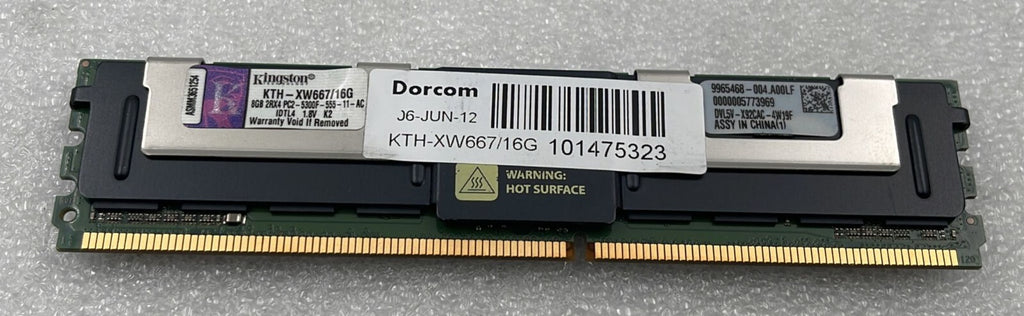 [LOT OF 4] Kingston KTH-XW667/16GB 8GB 2RX4 PC2-5300F Server Memory RAM