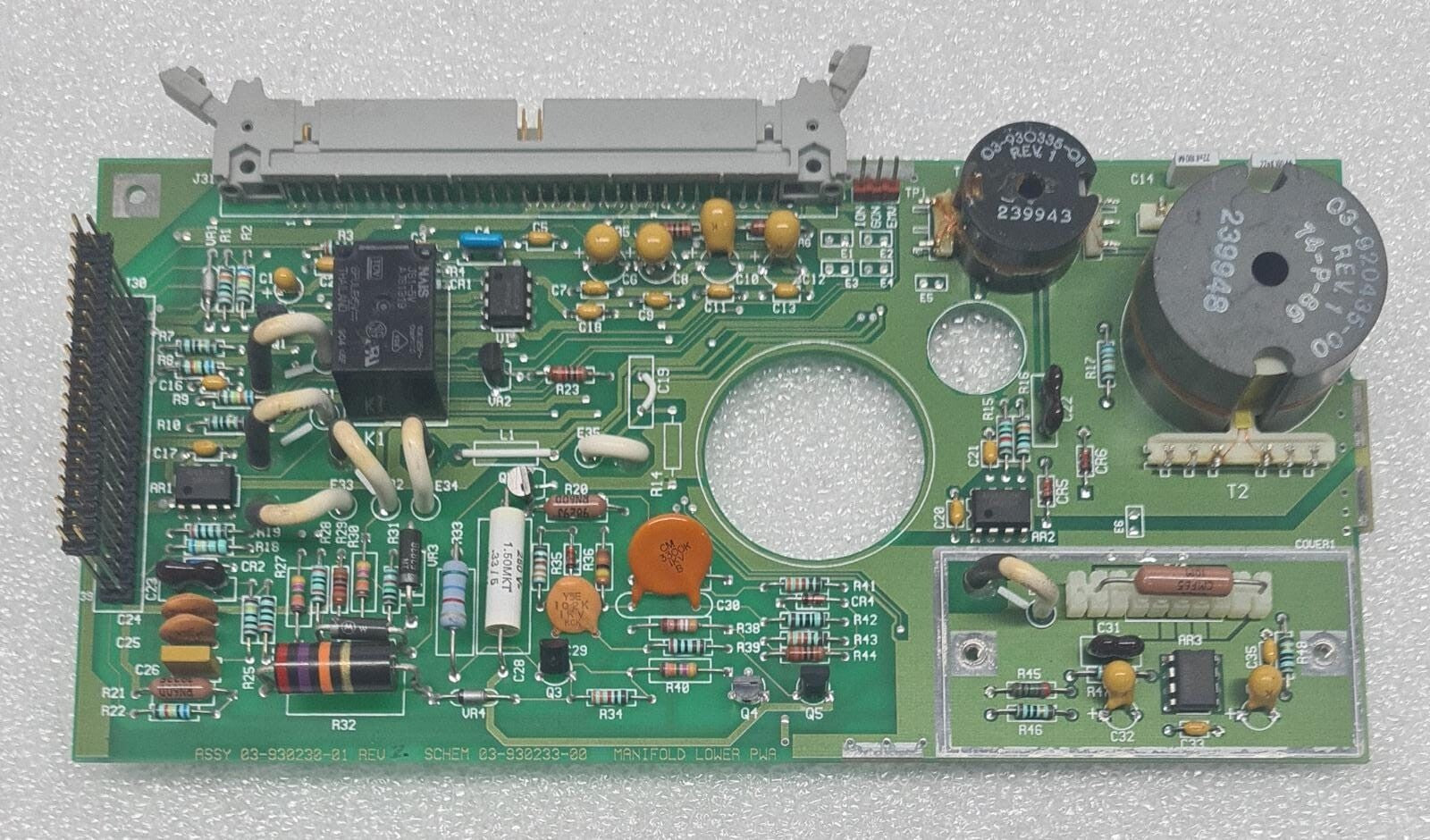 Varian Saturn GCMS 2000 Manifold Lower PWA 03-930230-01 SCHEM 03-930233-00 Board