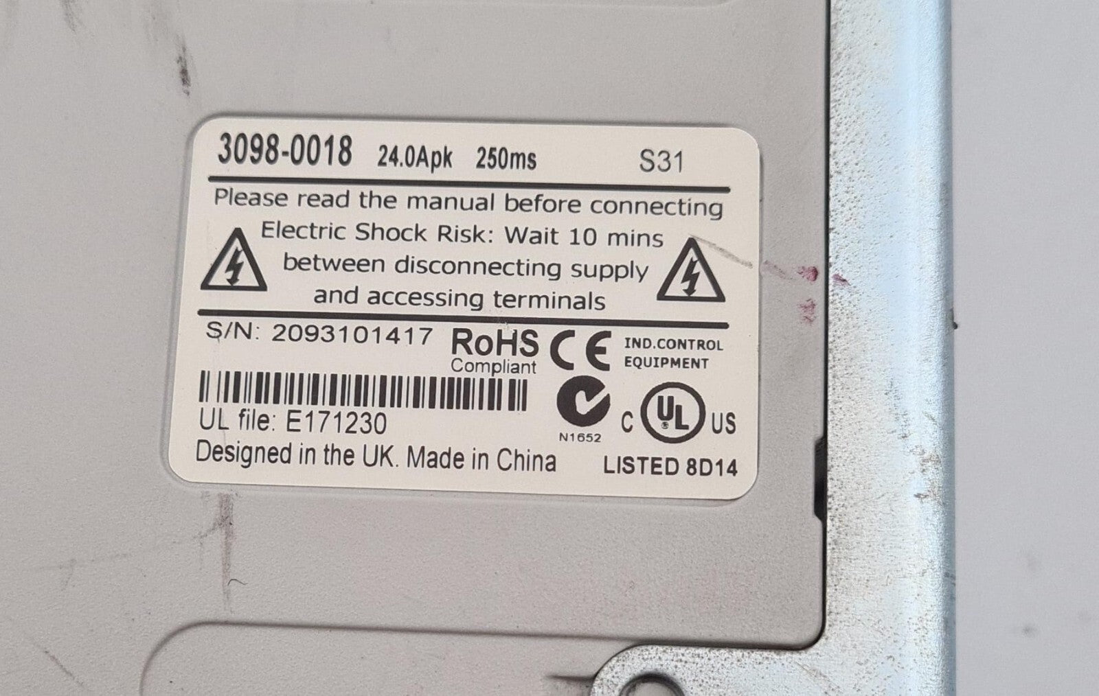 NIDEC Control Techniques Emerson Digitax ST DST1405 3098-0018 24Apk 250ms *AS IS