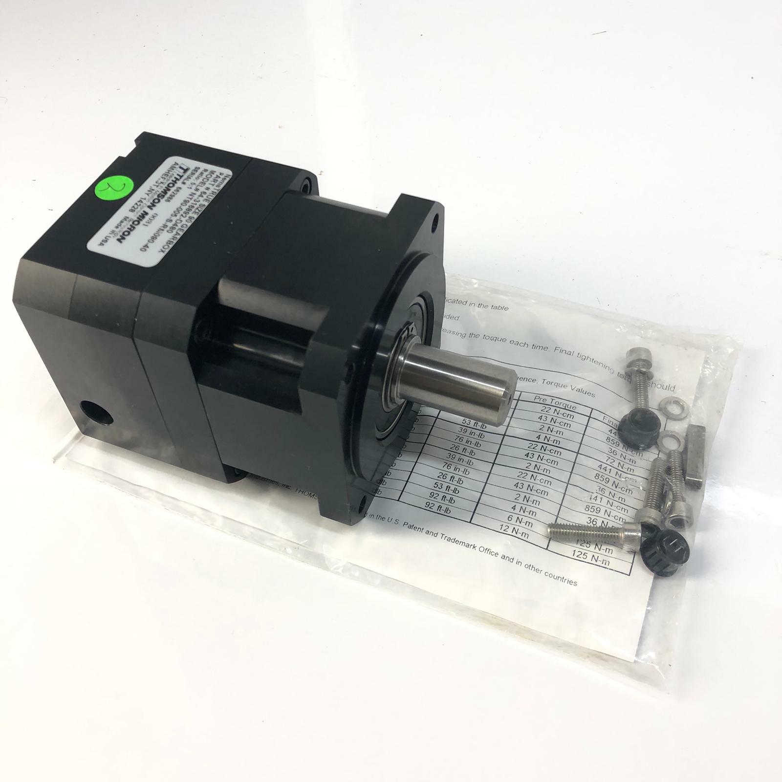 [2 Pcs] THOMSON MICRON NT90-005-S-RM090-40 Nema True Size 90 Gearbox Ratio 5:1