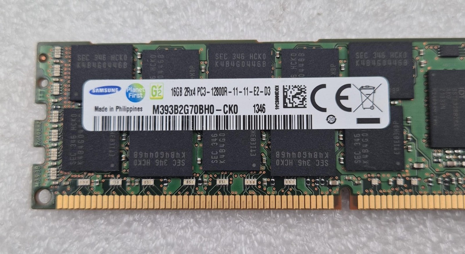 [LOT 8 PCS] SAMSUNG 16GB 2Rx4 PC3-12800R DDR3 M393B2G70BH0-CK0 Server Memory RAM