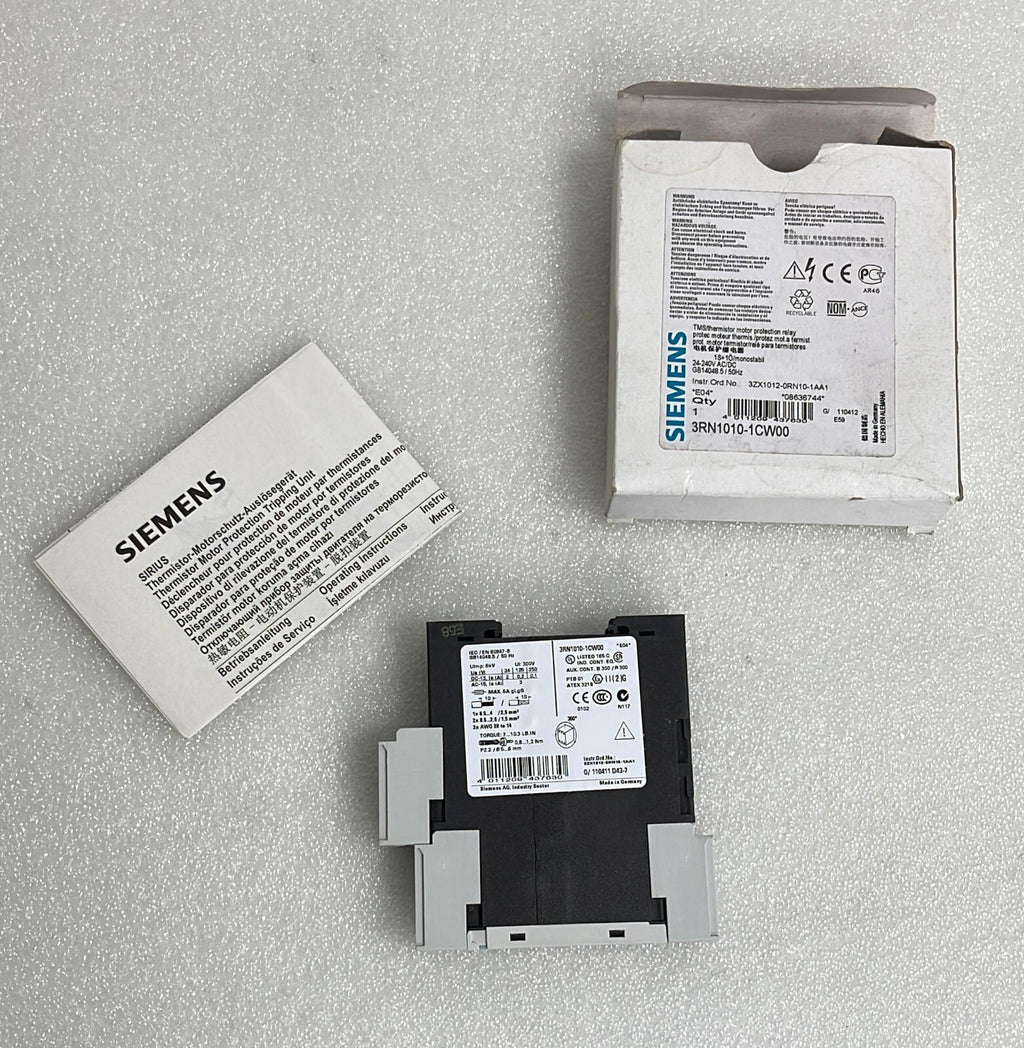 Siemens 3RN1010-1CW00 Thermistor motor protection relay 24-240V GB14048.5/50Hz