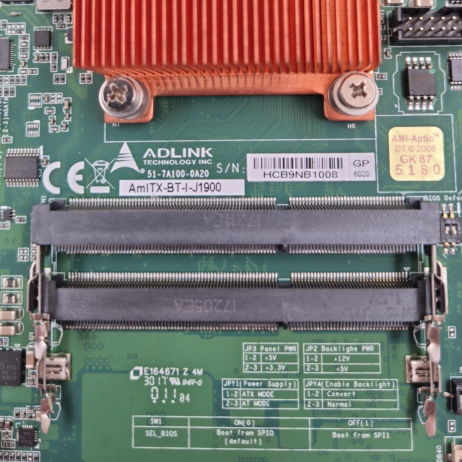 ADLINK AmITX-BT-I-J1900 51-7A100-0A20 Industrial Control Motherboard