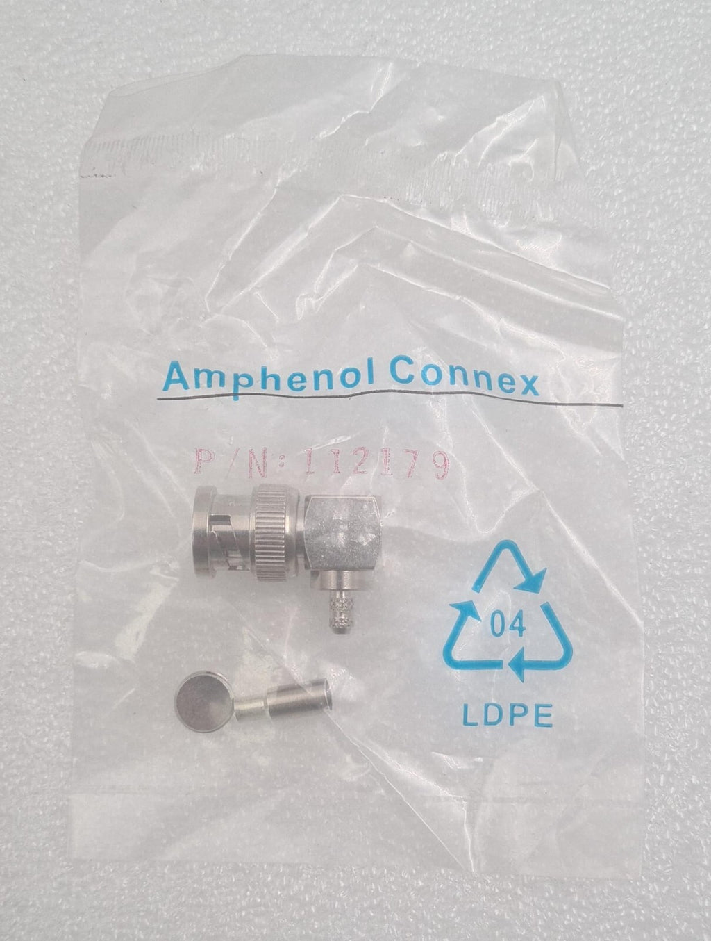 [LOT 28 PCS] NEW SEALED- Amphenol Connex 112179 RF Connector BNC PLUG R/A 75 OHM