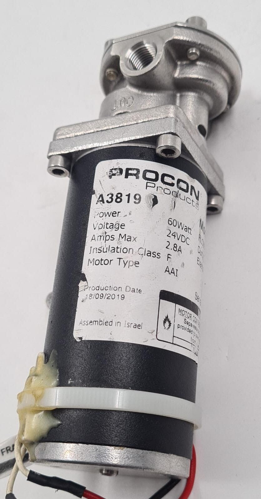 PROCON PRODUCTS Gear Pump 10767 AAI 60W 24VDC 2.8A 2 Bar