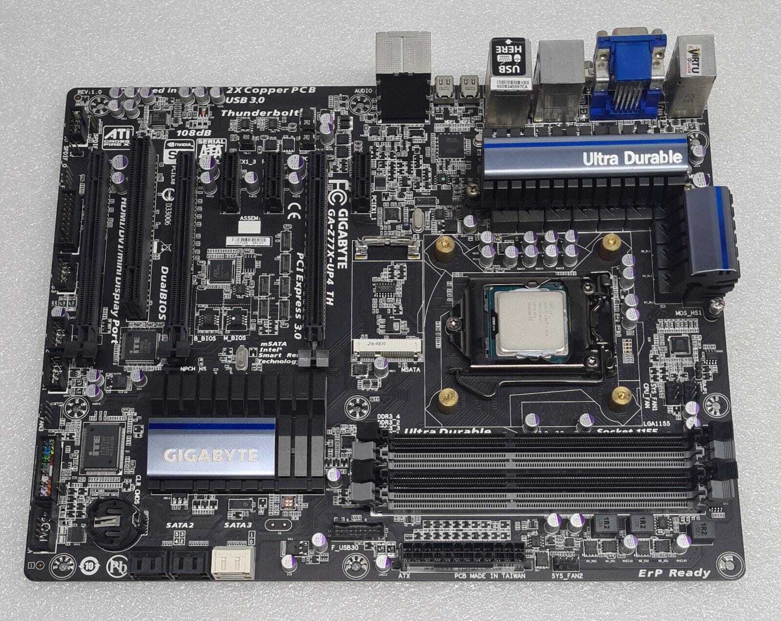 GigaByte Desktop Motherboard GA-Z77X-UP4 TH LGA1155 & Intel i7-3770 & I/O Shield