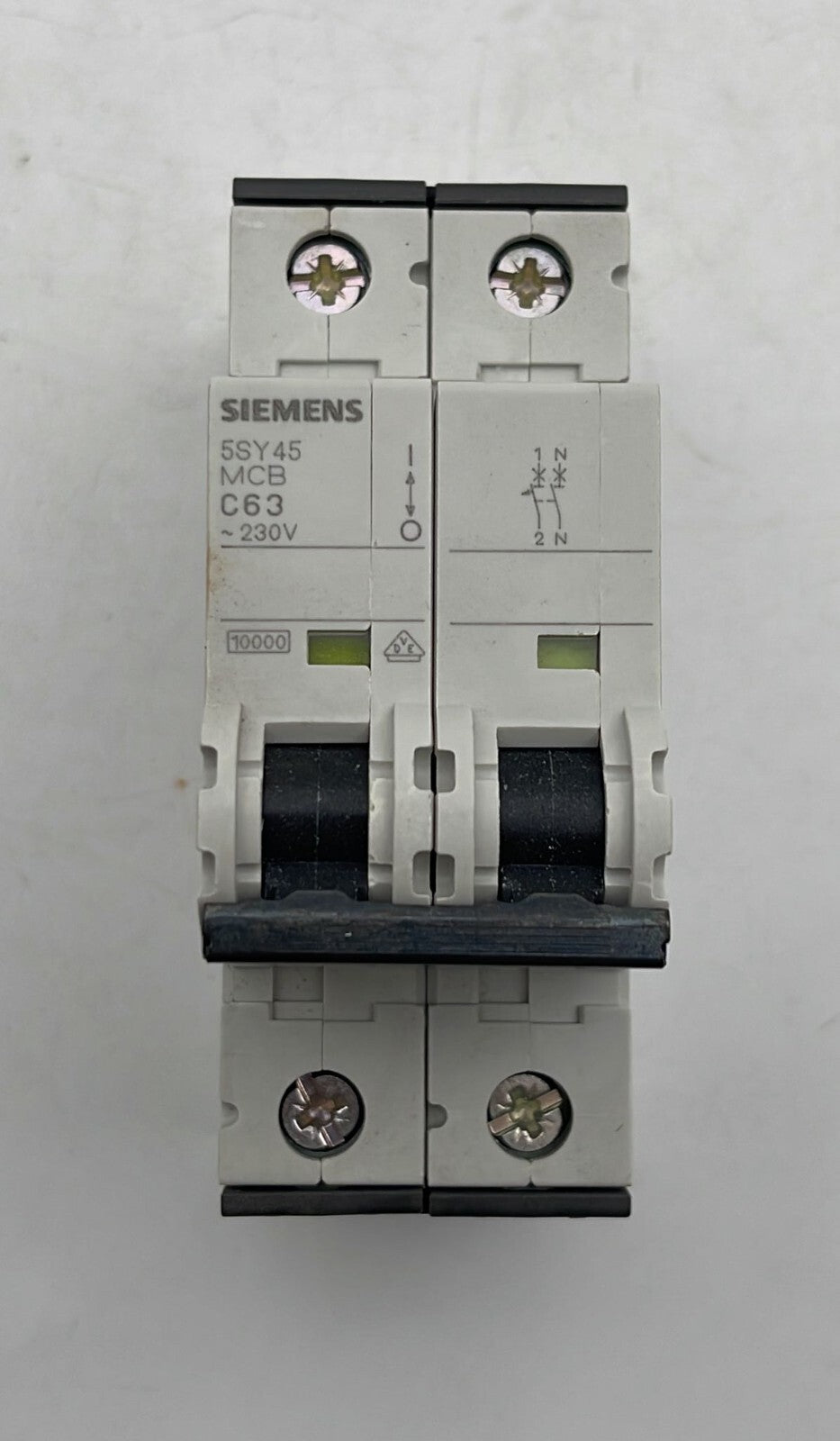 [LOT OF 2] Siemens 5SY4 563-7 Miniature circuit breaker C 63 1+N 230V
