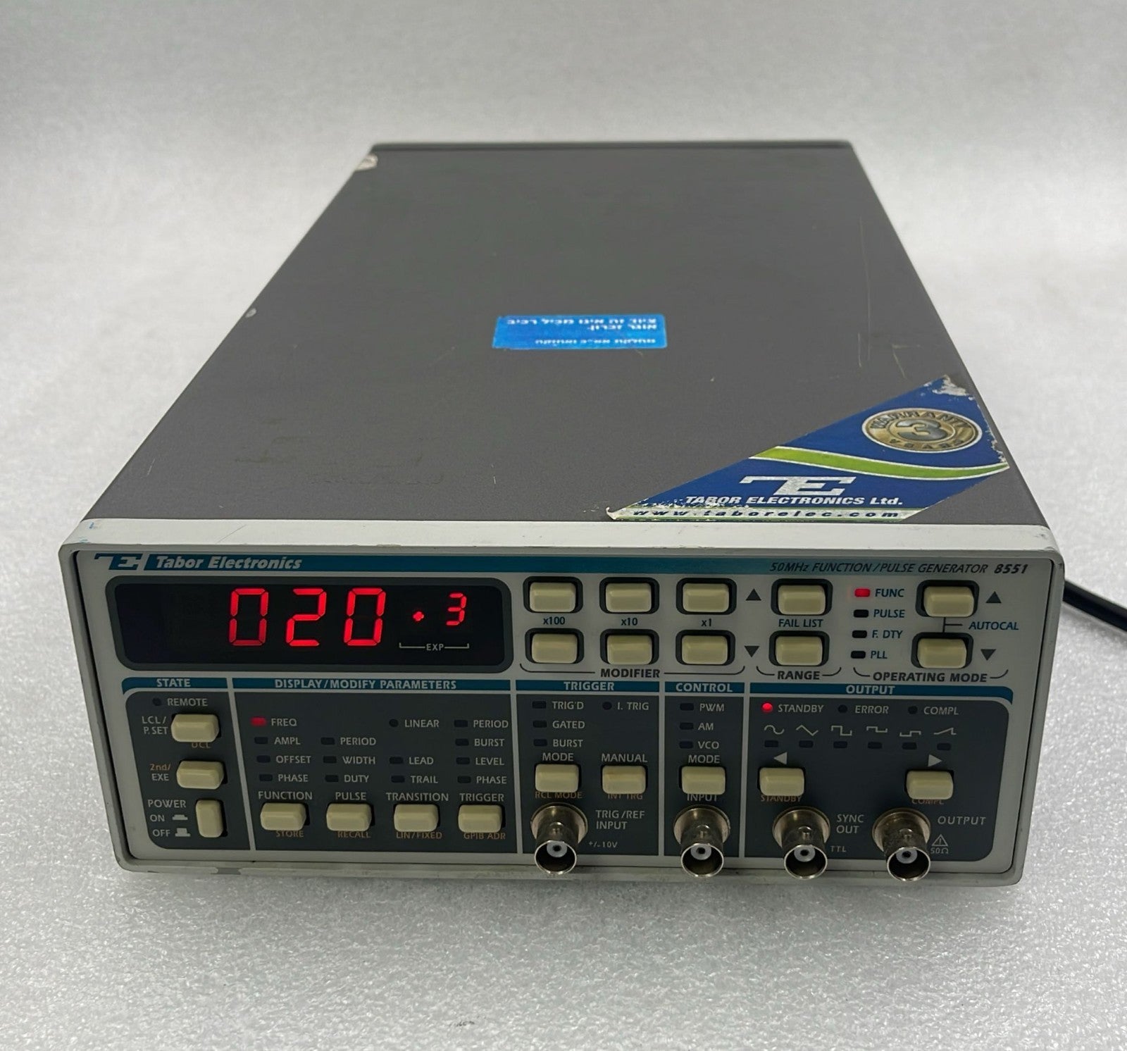 Tabor Electronics 8551 Function / Pulse Generator 50-MHz