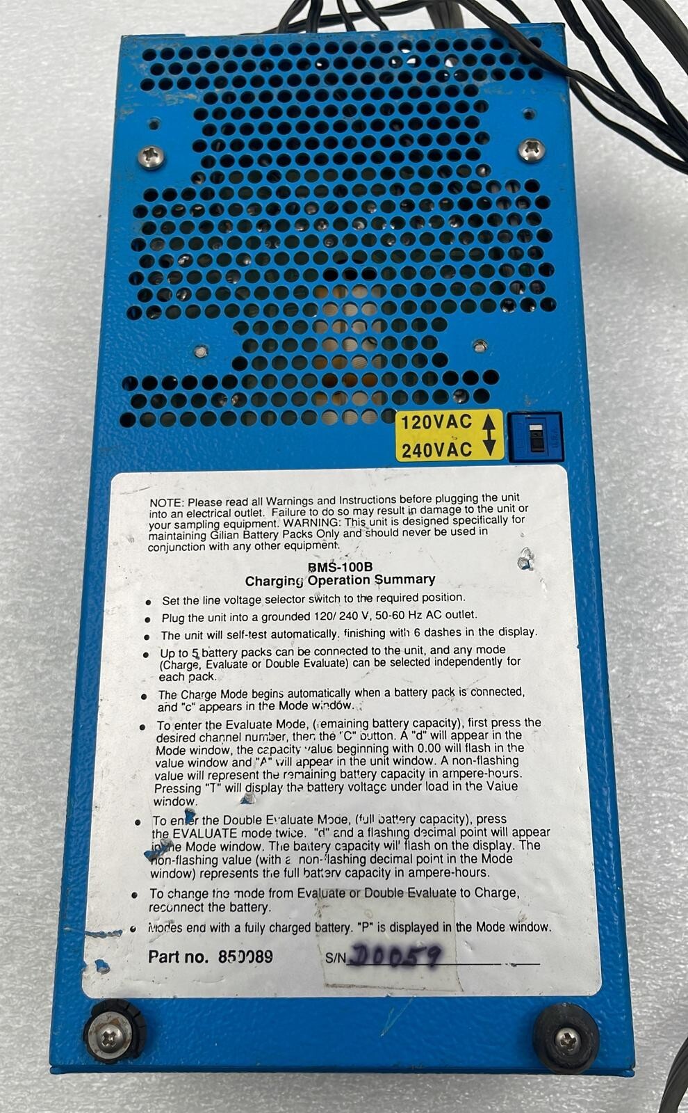 Gilian BMS-100 Battery Maintenance Station 5-Channel