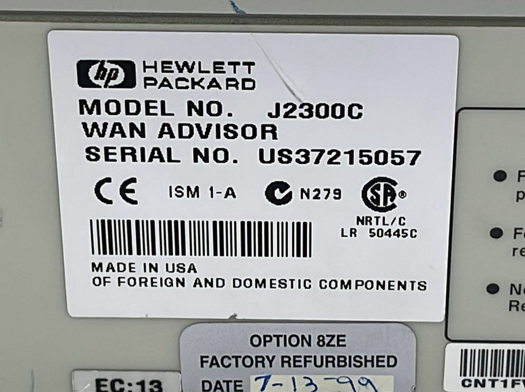 HP Hewlett Packard J2300C Internet Advisor Network Test Analyzer