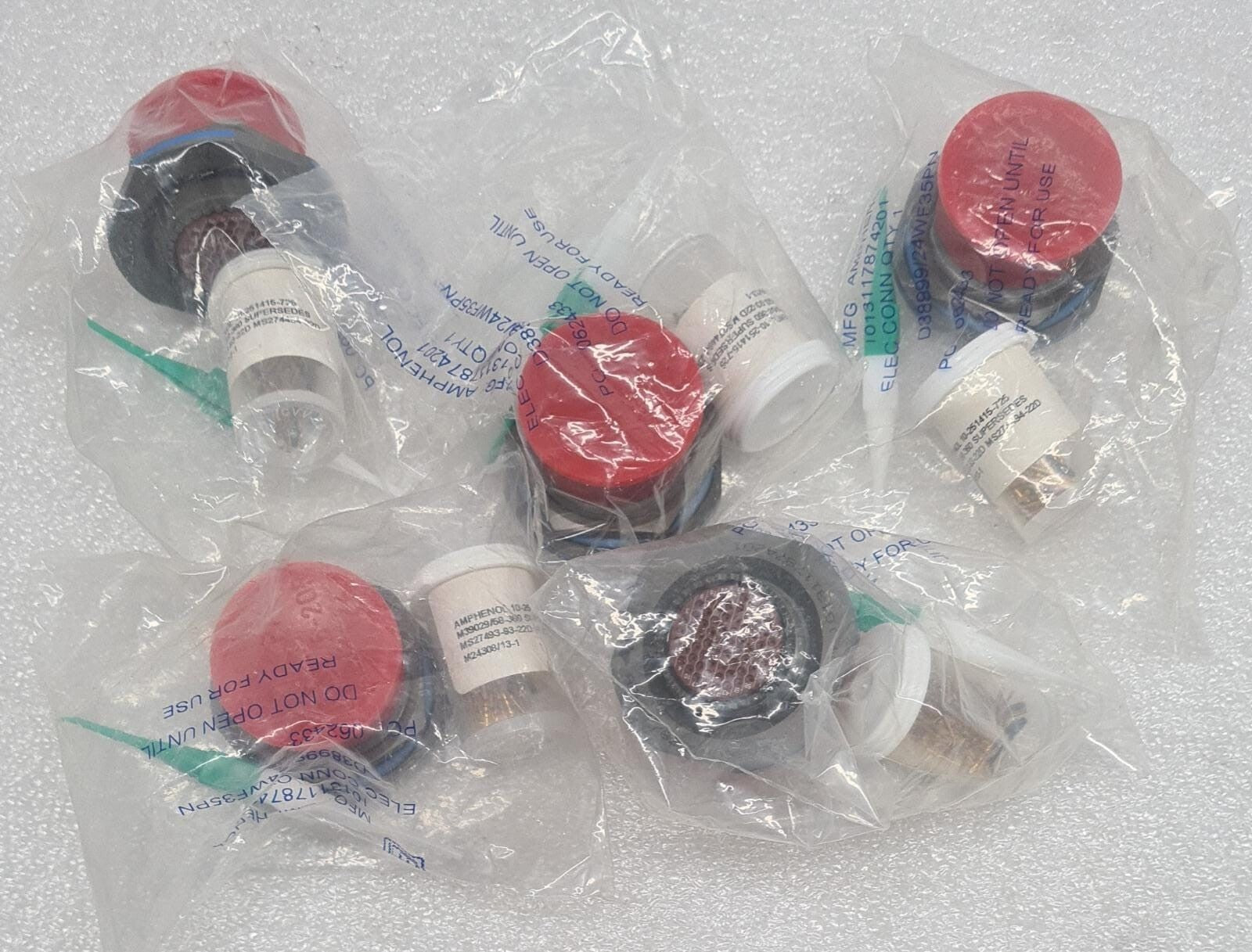 [LOT 5] NEW SEALED - Amphenol D38999/24WF35PN Circular MIL Spec Connector