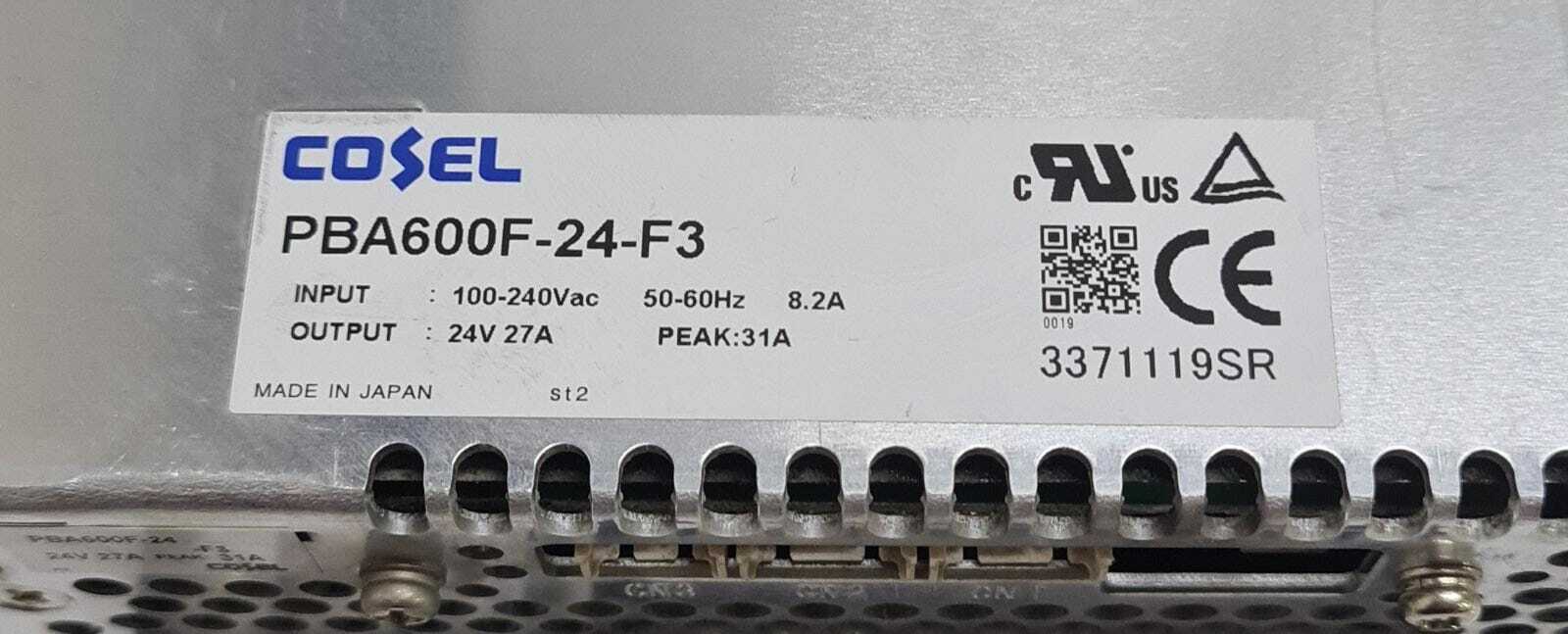 COSEL PBA600F-24-F3 Switching Power Supply 100-240VAC 24V 27A