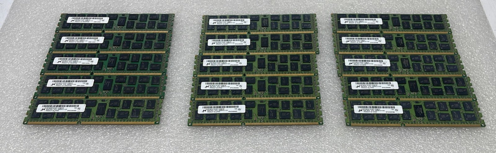 [LOT OF 15] MICRON 8BG 2RX4 PC3L-10600R-9-11-E2 MT36KSF1G72PZ-1G4MHF Memory RAM