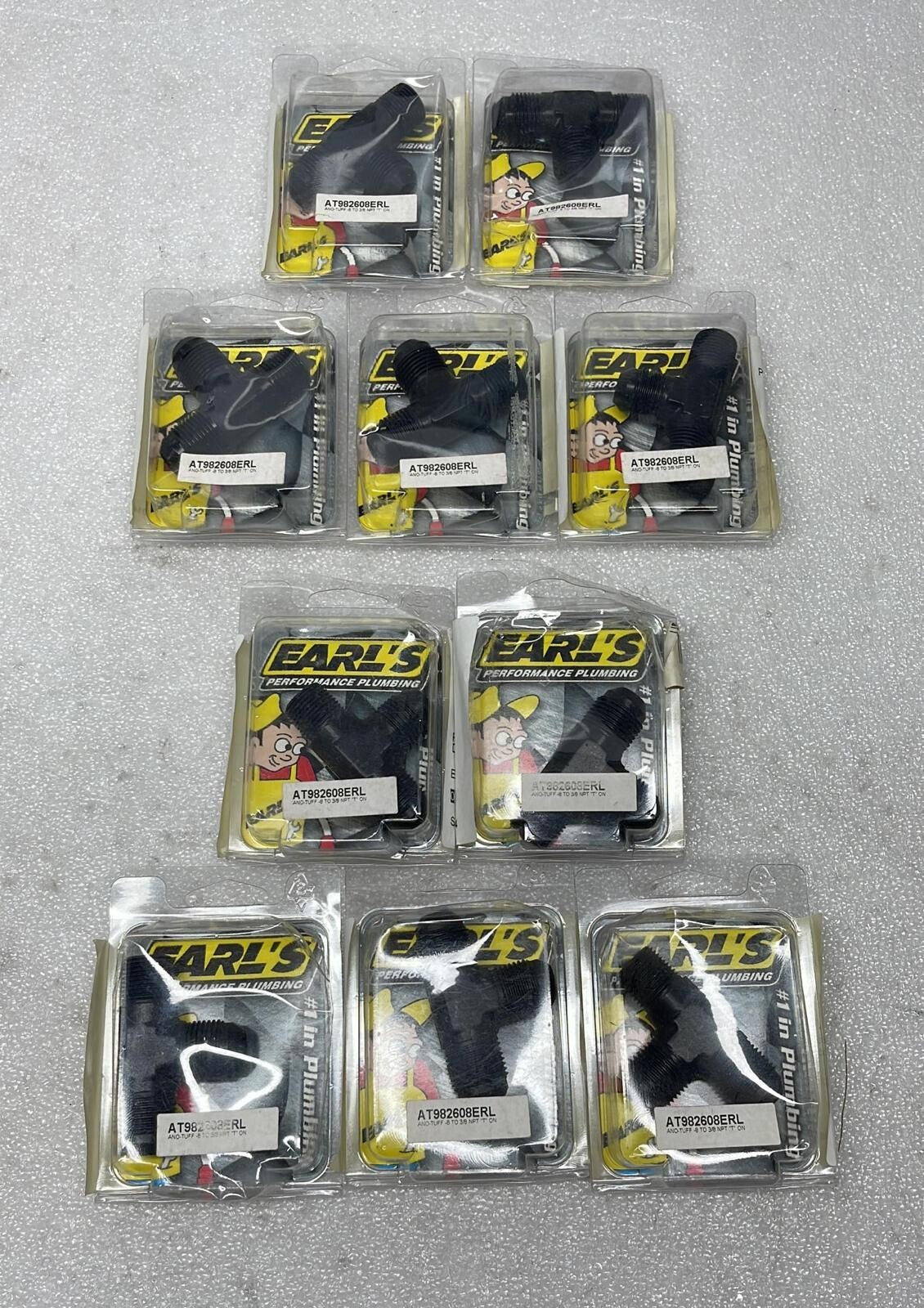 [LOT OF 10] EARL'S T ADAPTER FITTING 6AN TO 8AN P/N AT982608ERL