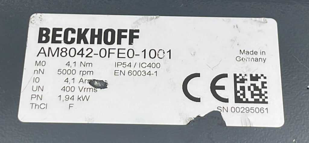 Beckhoff AM8042-0FE0-1001 Servo Motor 5000Rpm