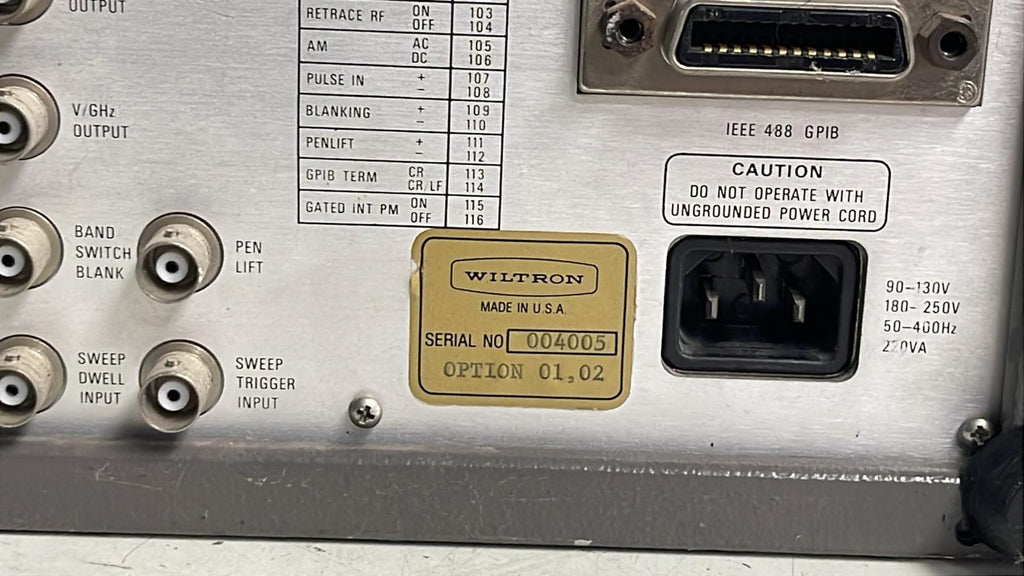 Wiltron Model 6747B-20 Swept Frequency Synthesizer 10MHz 20GHz