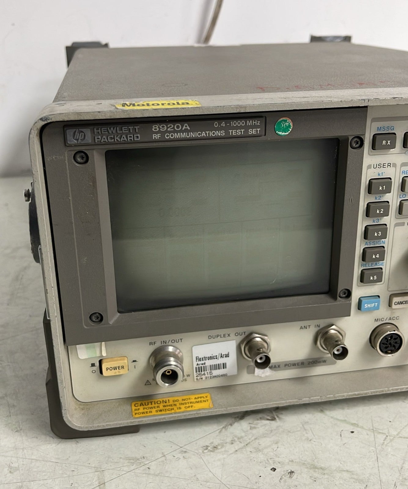 HP 8920A RF Communications Test Set 0.4-1000MHz OPT 001 002 003 013 **AS IS**