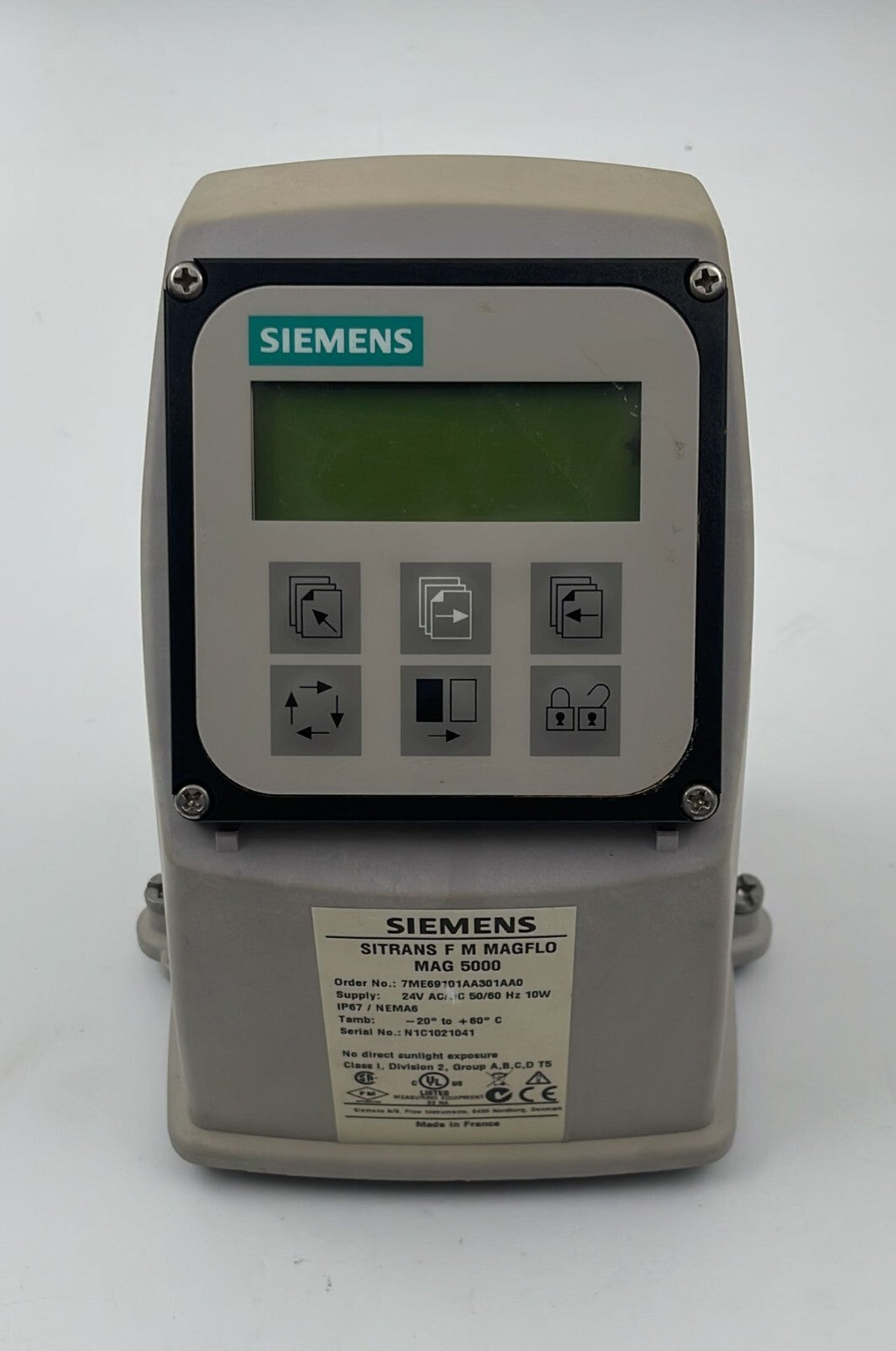 SIEMENS 7ME69101AA301AA0 SITRANS F M MAGFLO MAG 5000 **AS IS